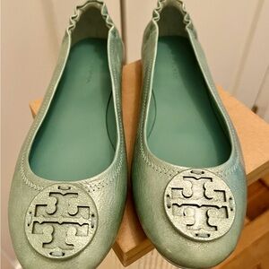 Tory Burch Green Ballet Flats